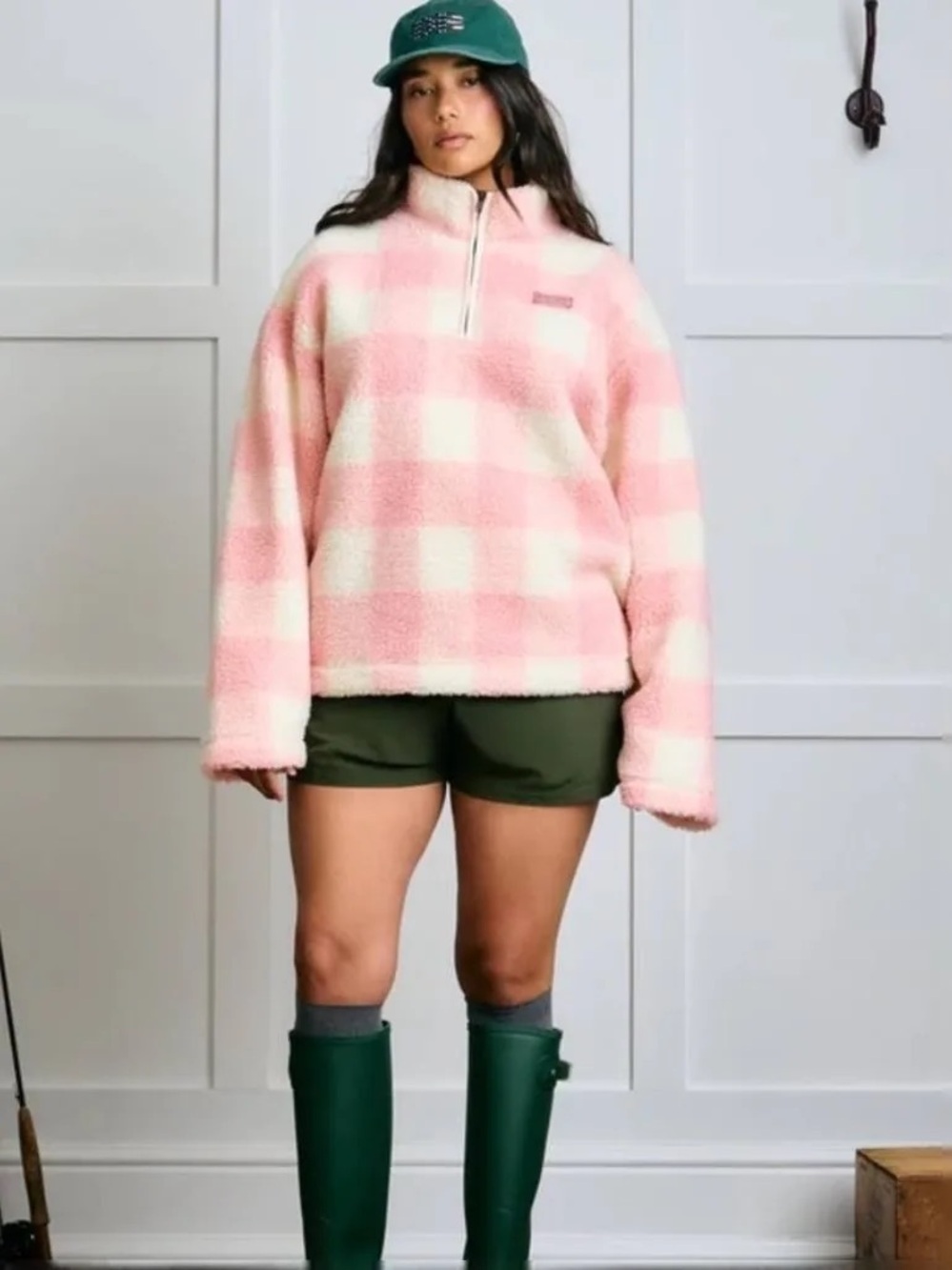 Dairy boy pink lemonade sherpa half zip